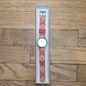Vera Bradley Red and Pink Patterned Watch